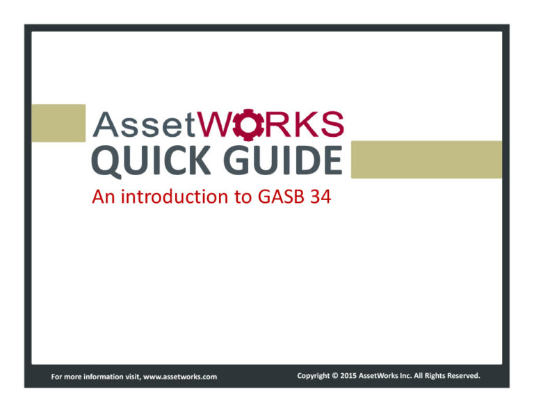 Quick Guide: An Introduction to GASB 34
