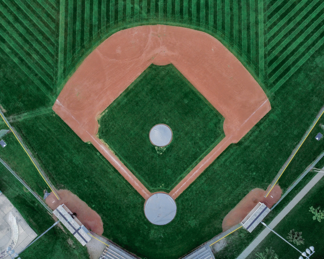 Baseball field dark green