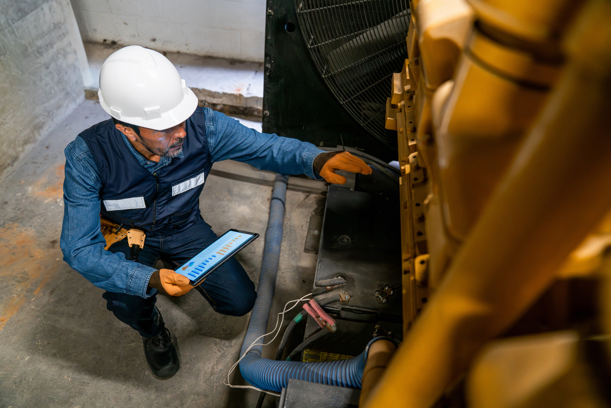 A technician performing maintenance.