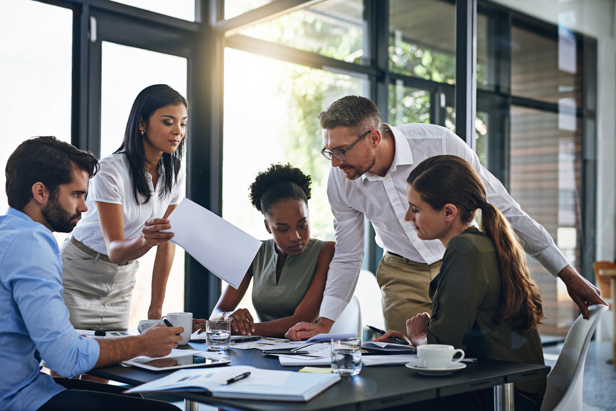 A team building an asset management plan.