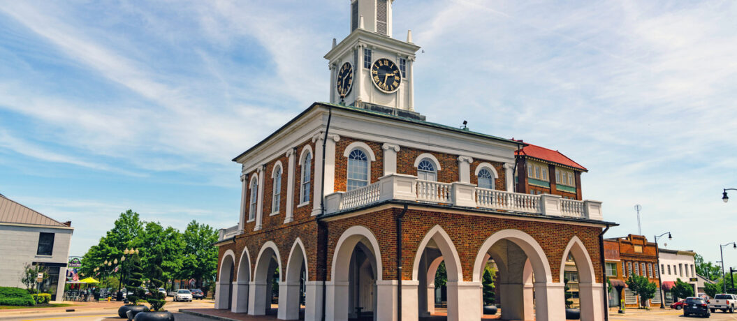 The turnabout on Hay Street passes by a historic location in Fayetteville NC