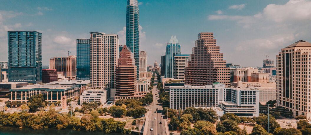 North view of Congress Street Bridge in Austin Texas and Capitol Building