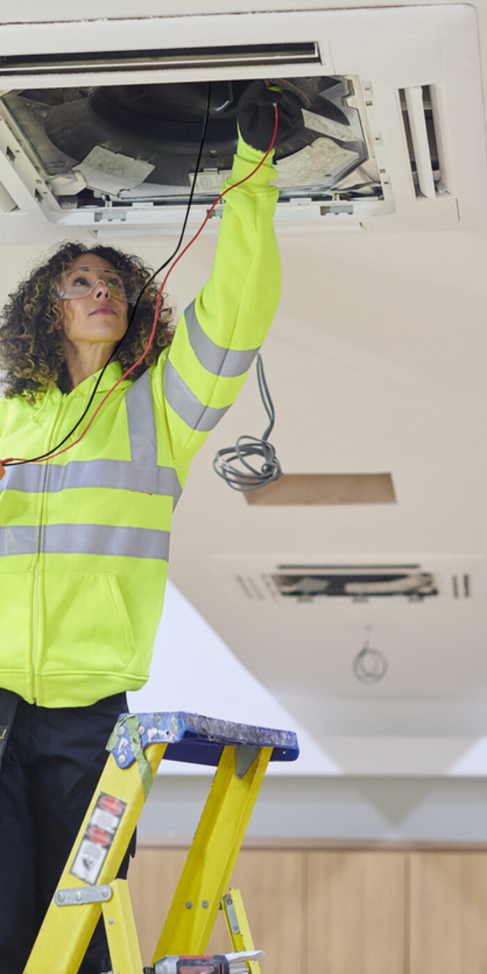 air conditioning installation in a gym