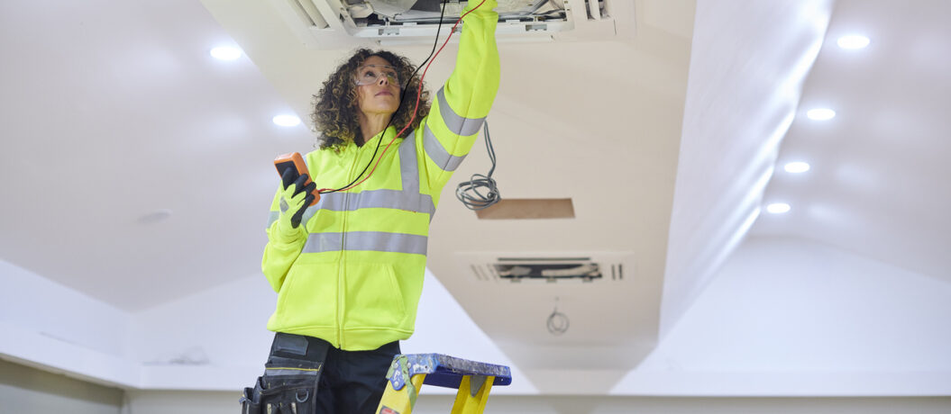 air conditioning installation in a gym