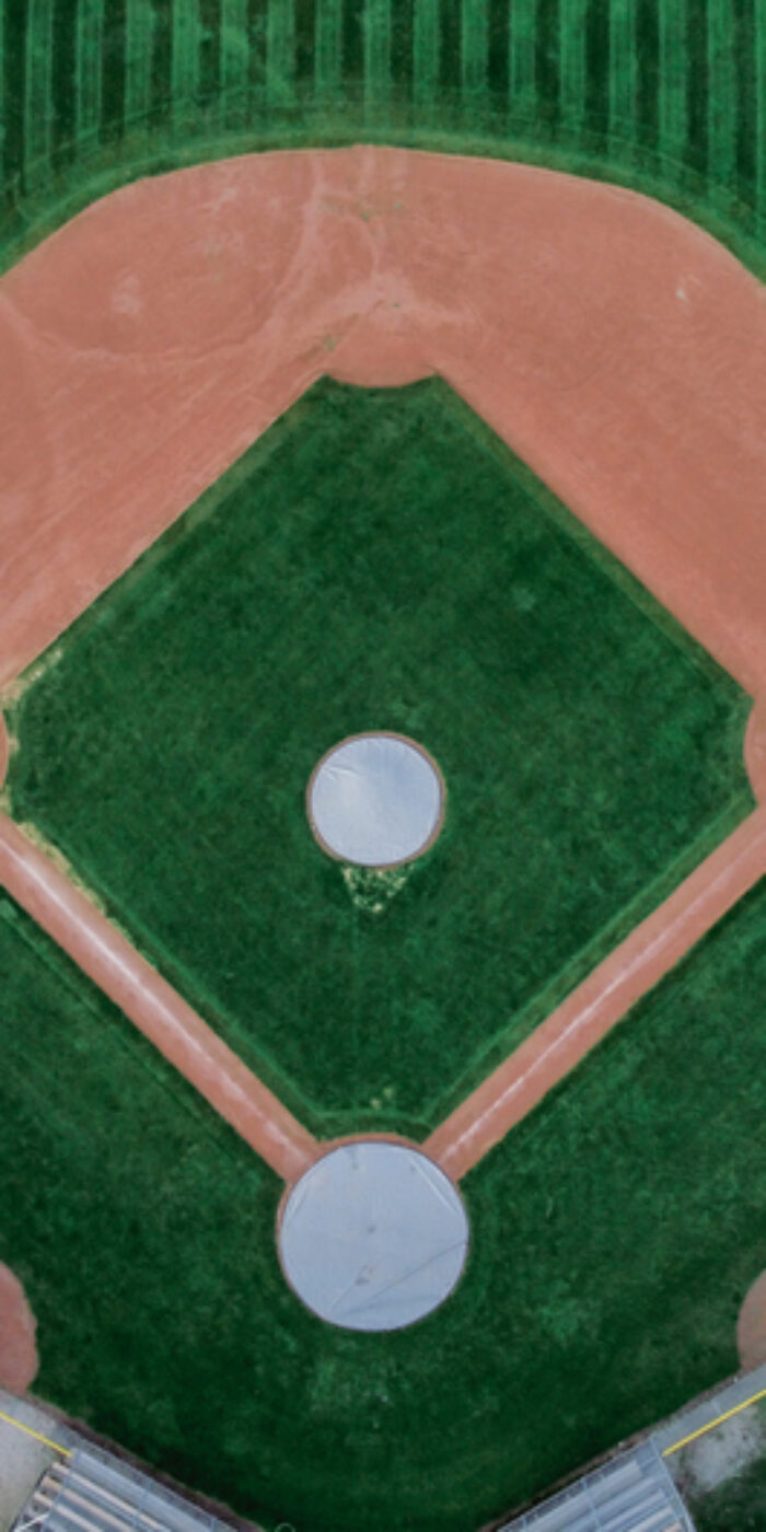 Baseball field dark green