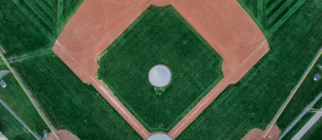 Baseball field dark green