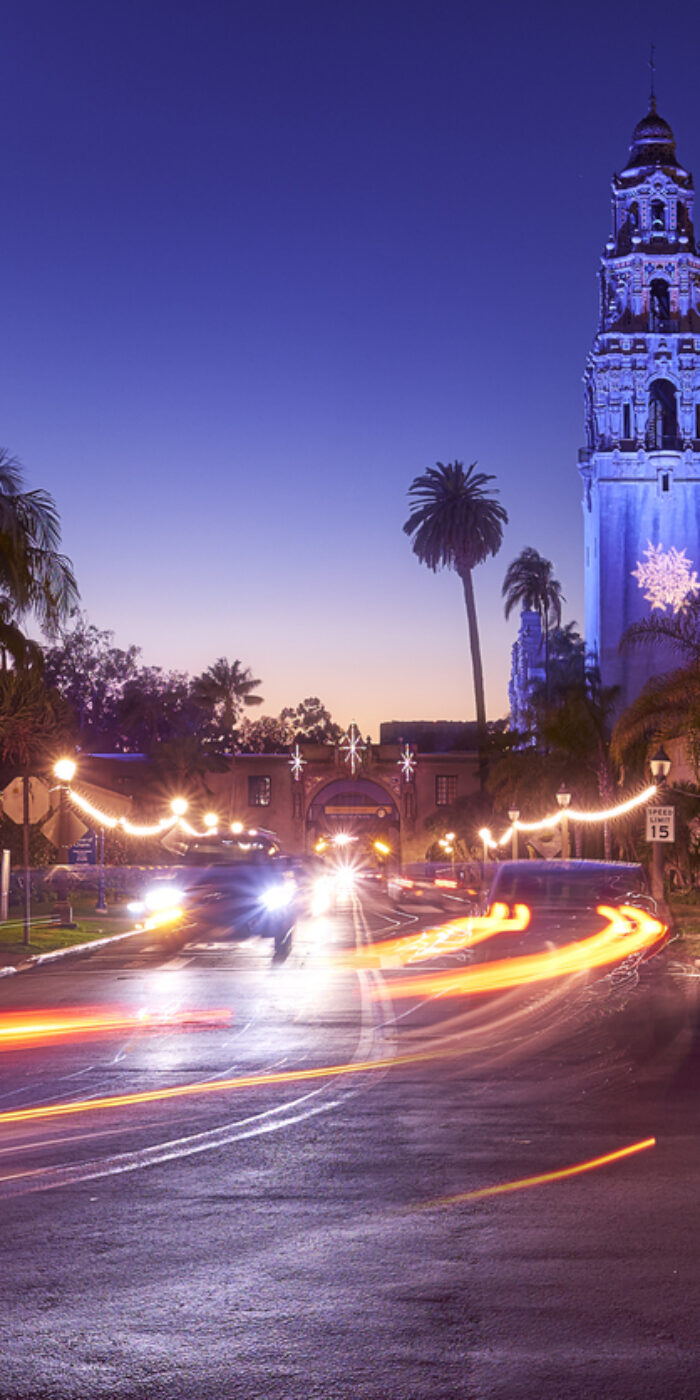 December nights at Balboa Park in San Diego