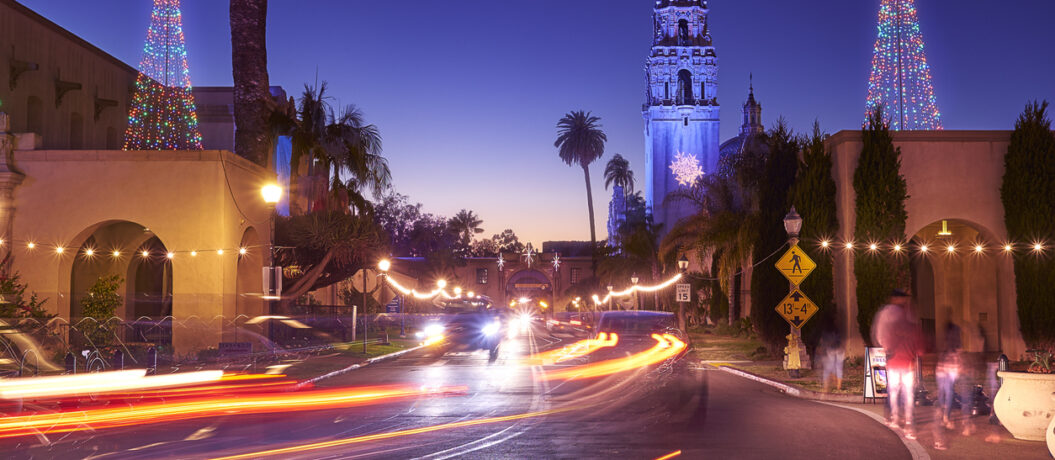 December nights at Balboa Park in San Diego