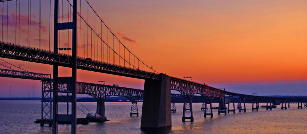 Bridge over Chesapeake Bay at Dawn