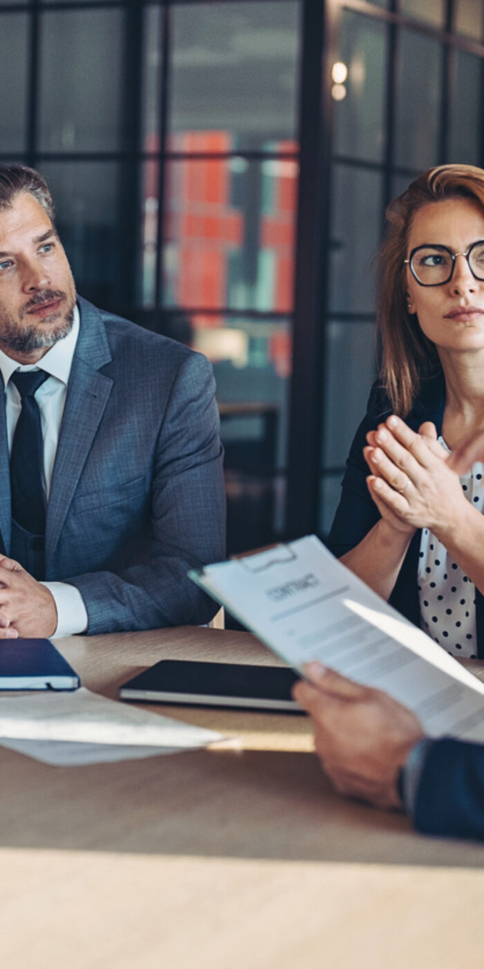 Businessman talking during a meeting