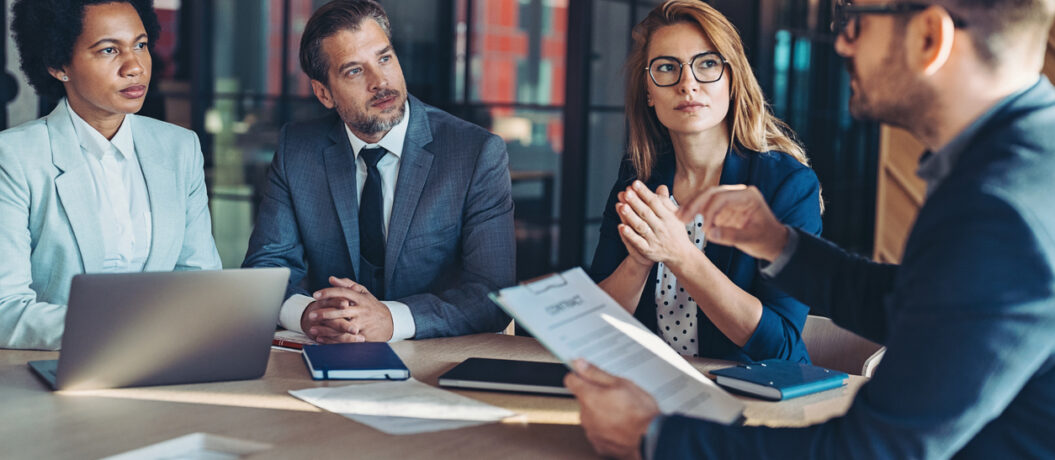 Businessman talking during a meeting