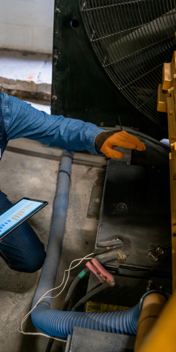 A technician performing maintenance.