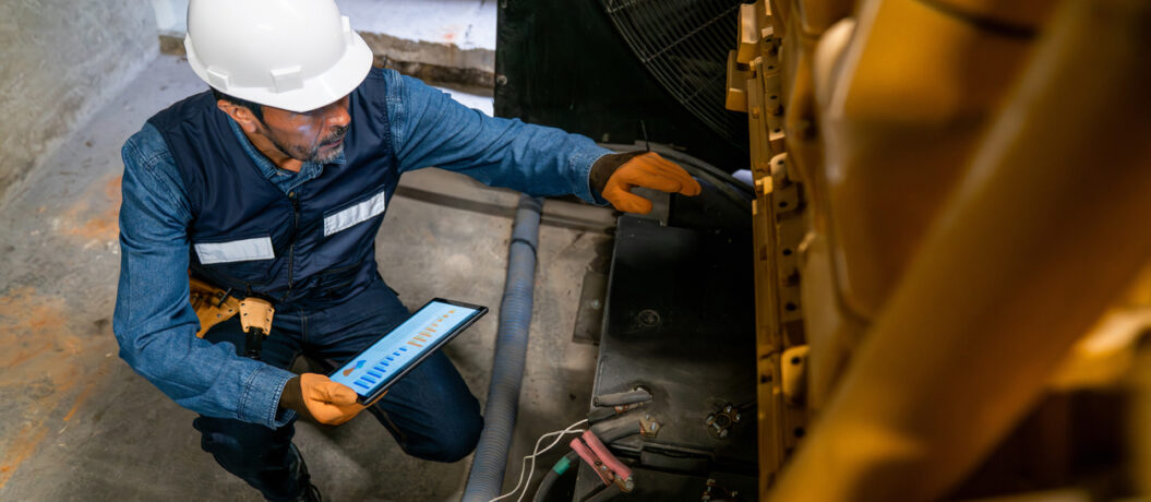A technician performing maintenance.