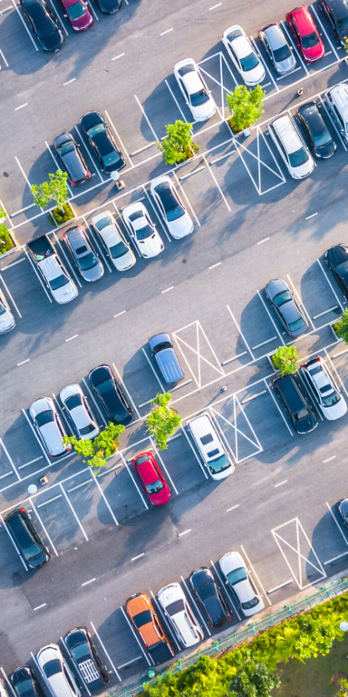 Aerial view  Parking lot and car