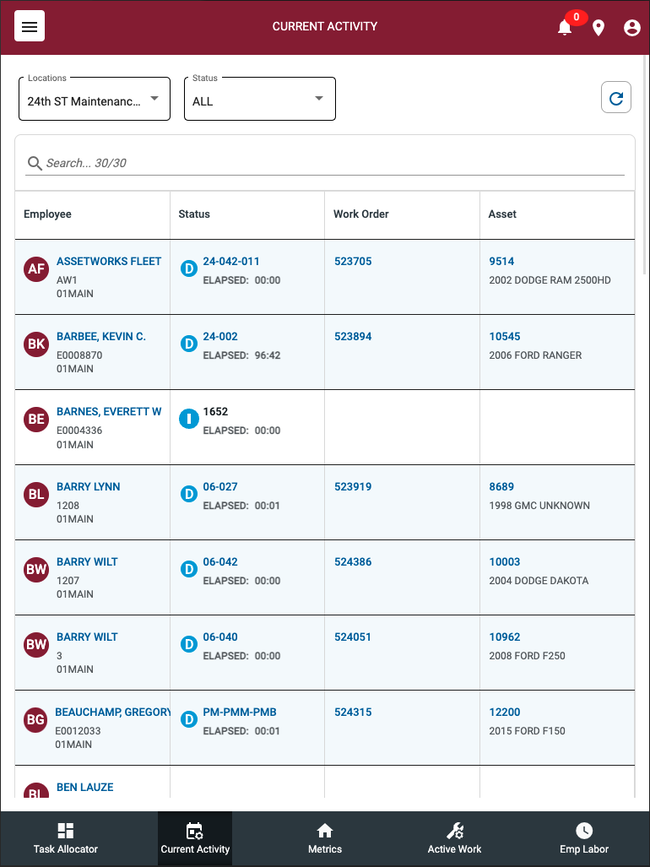 EDGE current activity mockup