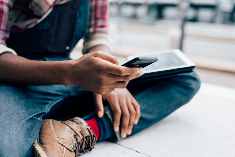 using mobile app