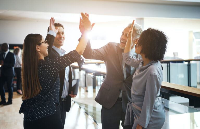 team high-five