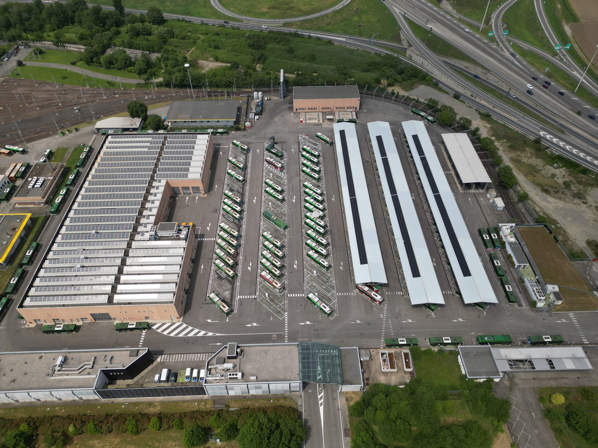 bus depot aerial view
