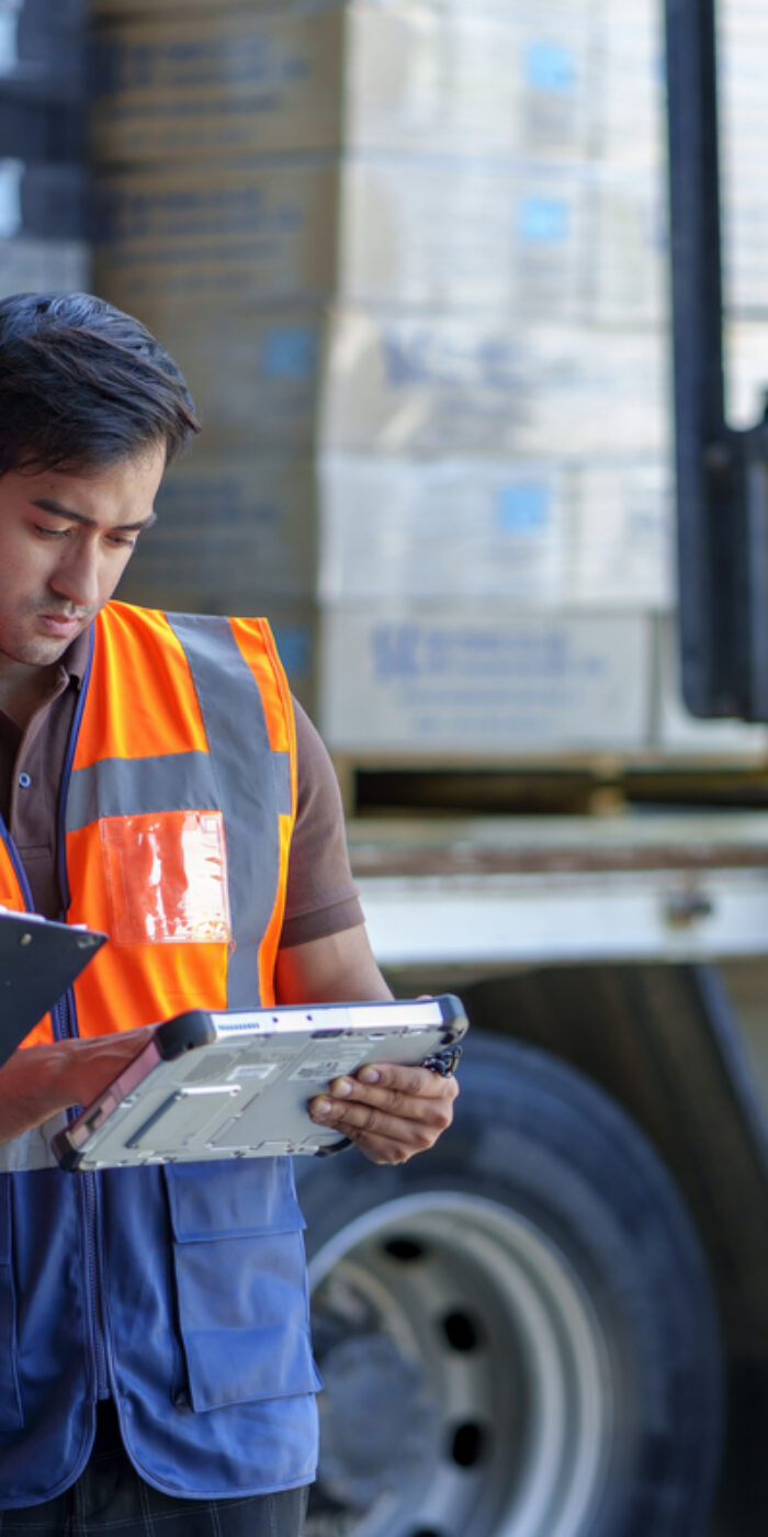 two employees completing inventory