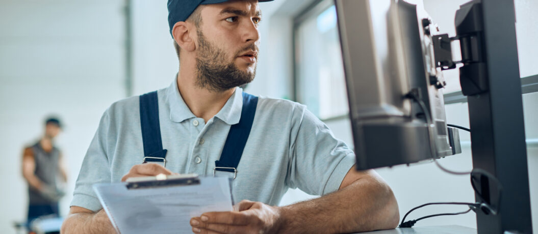 technician at computer